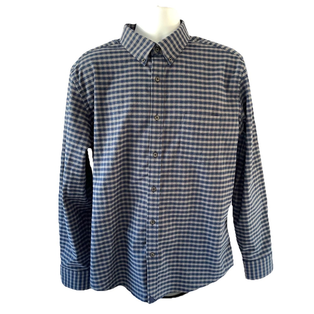 Untuckit Shirt Mens XL Blue Gray Plaid Bergstrom Long Sleeve Button Down Casual‎